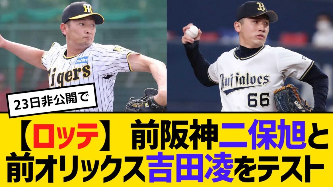 【ロッテ】前阪神二保旭と前オリックス吉田凌をテスト 【2ch】【5ch】【反応】