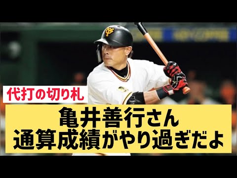亀井善行さん通算成績がやり過ぎだよ…【なんJ反応】