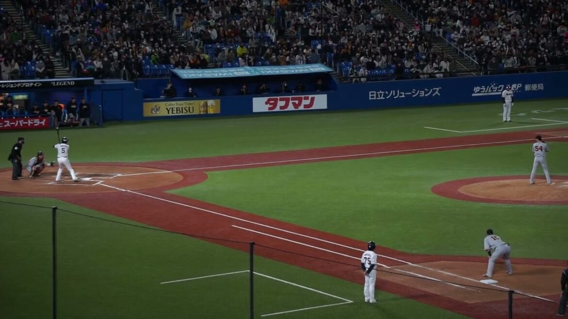 2023/4/23(日) 川端慎吾 ライト前ヒット 代打(7回裏) vs 直江大輔(読売ジャイアンツ)