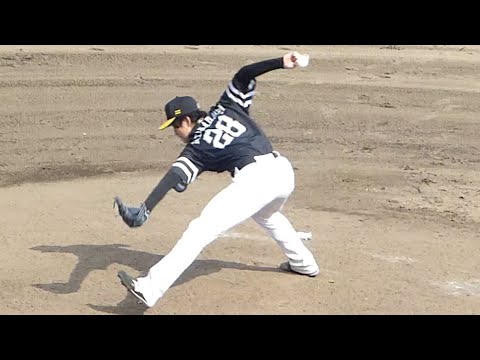 【高橋礼】ピッチング練習 投球フォーム アンダースロー投げ方 2022年 ソフトバンクホークス対中日ドラゴンズ プロ野球 2軍ファーム戦 ウエスタンリーグ ナゴヤ球場