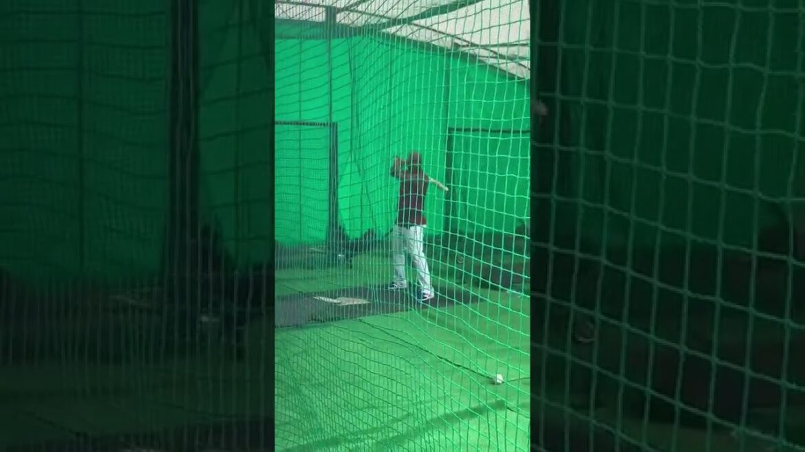 バッティング練習をするウィーラー選手