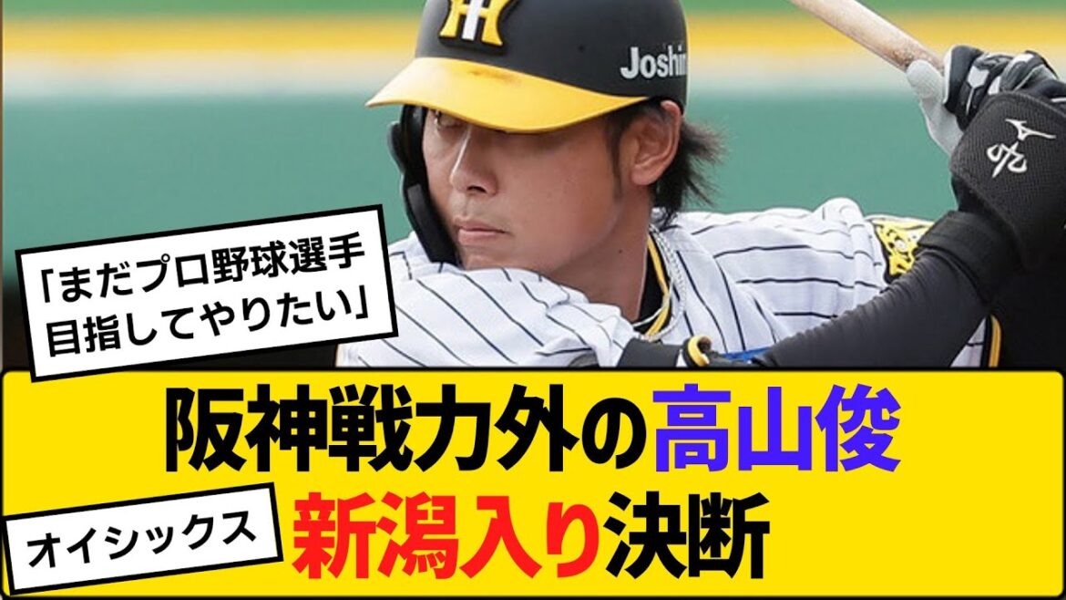 阪神戦力外の高山俊、オイシックス新潟アルビレックスＢＣ入り決断　【2ch】【5ch】【反応】