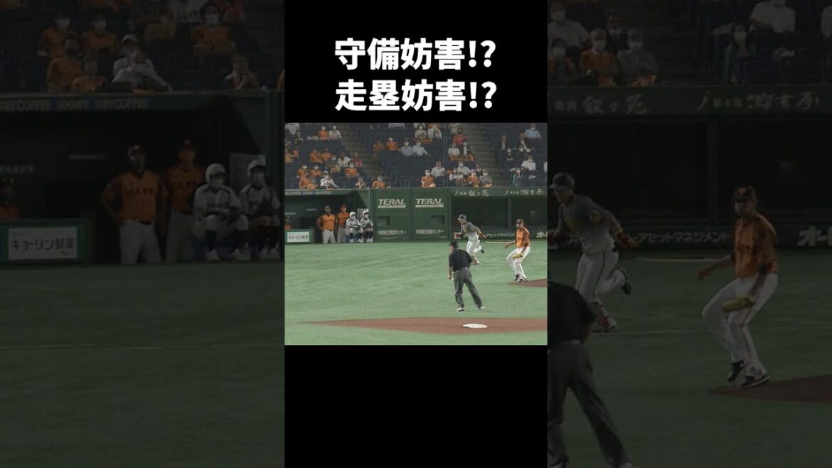 守備妨害の判定が下される #shorts