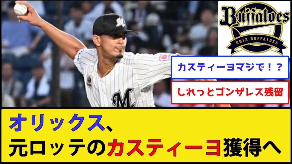 【山本マネー】オリックス、元ロッテ・カスティーヨの獲得に動く【オリックスバファローズ 千葉ロッテマリーンズ】【なんJ 2ch プロ野球反応集】