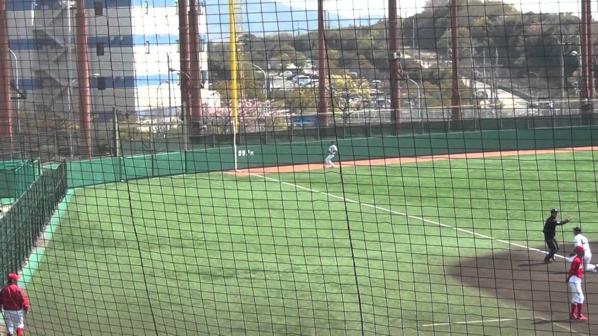 広島カープ 二軍 下水流昂 二塁打&スライディングキャッチ 20140411