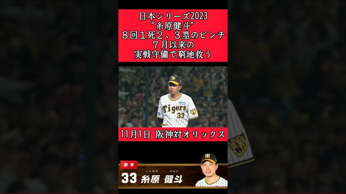 【日本シリーズ】"糸原健斗"７月以来の実戦守備で窮地救う！ #阪神 #阪神タイガース #糸原健斗 #日本シリーズ #shorts