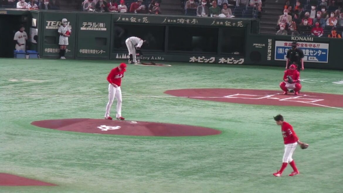 野球選手フォーム集851 広島 遠藤淳志 の投球フォーム (読売ジャイアンツVS.広島カープ2022/4/21)