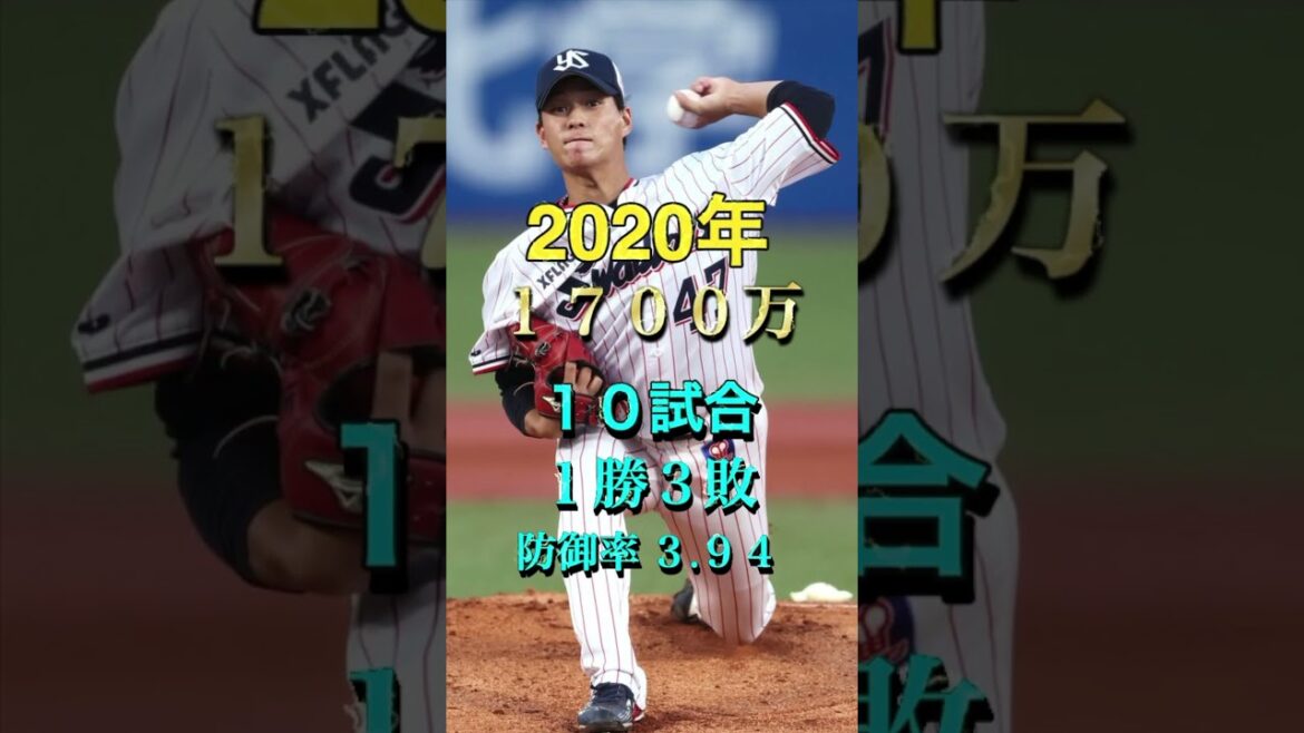 高橋奎二選手の年棒推移と成績 #shorts #ヤクルトスワローズ
