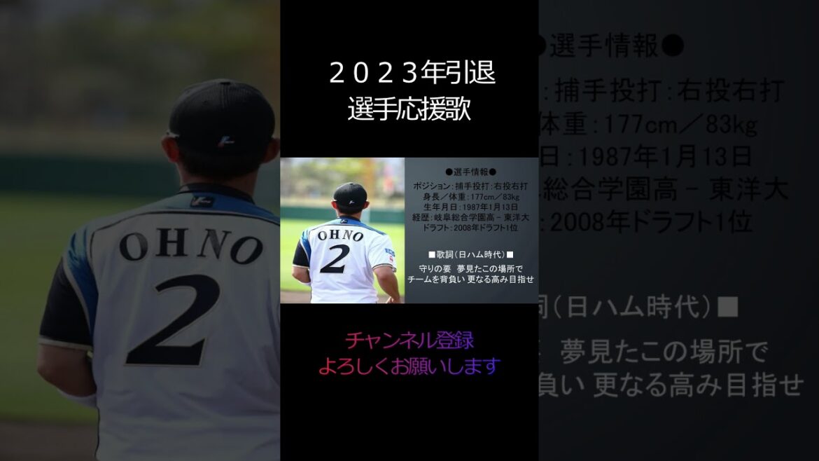 【MIDI】#大野奨太 選手/#北海道日本ハムファイターズ （2023年引退選手応援歌）＃Shorts