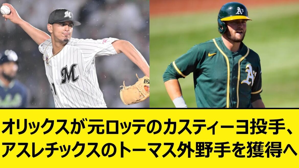 オリックスが元ロッテのルイス・カスティーヨ投手、アスレチックスFAのコディ・トーマス外野手を獲得へ【プロ野球、なんJ、なんG反応】【5ch、2chまとめ】【バファローズ、新外国人、助っ人、メジャー】 オリックスが元ロッテのルイス・カスティーヨ投手、アスレチックスFAのコディ・トーマス外野手を獲得へ【プロ野球、なんJ、なんG反応】【5ch、2chまとめ】【バファローズ、新外国人、助っ人、メジャー】