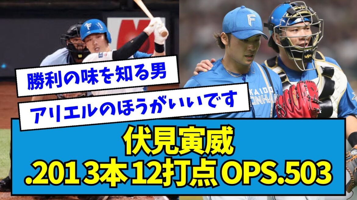 【FA戦士】日ハム・伏見寅威(2023) .201 3本 12打点 OPS.503【なんJ反応】