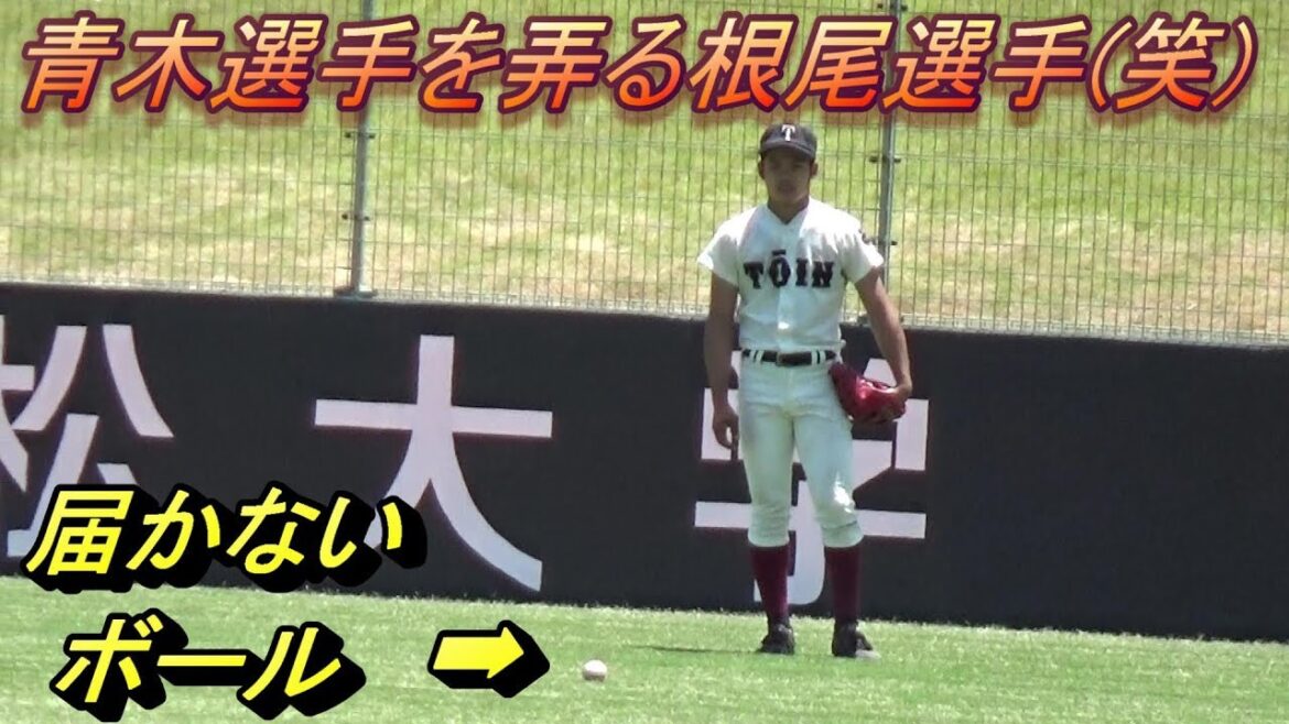 遠投でボールが届かない青木選手をイジる根尾選手(笑)＆フェンス際での大遠投で肩の強さを披露！
