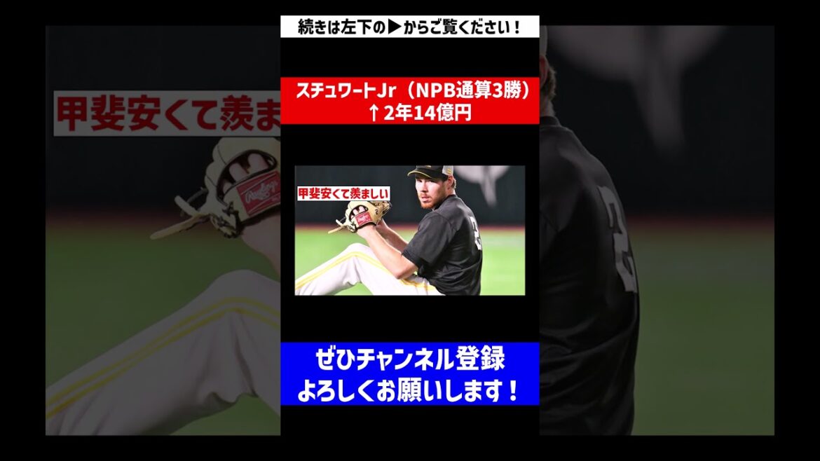 【高すぎるやろ…】スチュワートJr（NPB通算3勝）→2年14億円【反応集】【プロ野球反応集】【2chスレ】【1分動画】【5chスレ】#Shorts