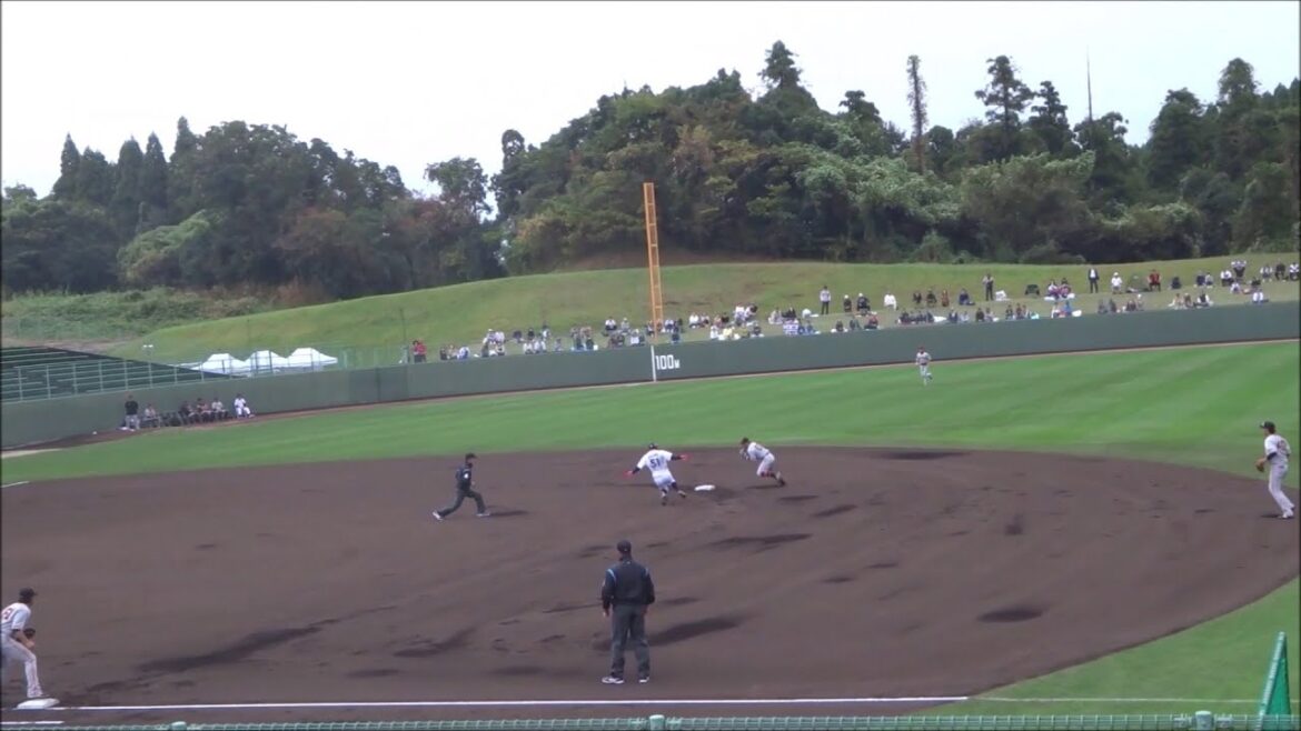 松井颯投手 vs 牧秀悟選手の2打席・中山礼都 → 湯浅大 → 増田陸選手のダブルプレー（侍ジャパン宮崎秋季キャンプ2023・読売ジャイアンツとの練習試合）