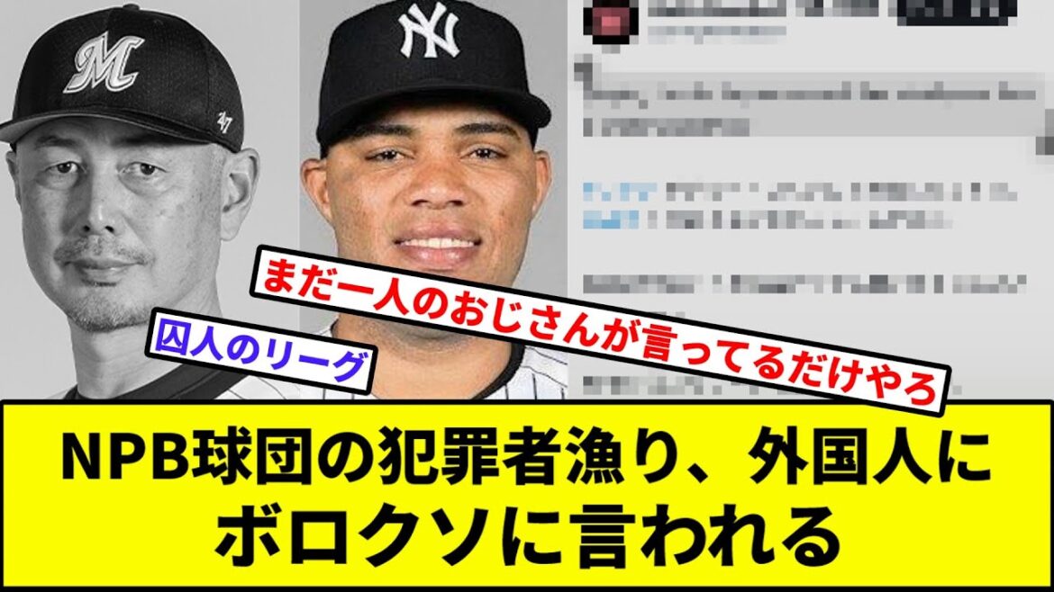 【ヤンキーッスよ】NPB球団の犯罪者漁り、外国人にボロクソに言われる【なんJ反応】【プロ野球反応集】【2chスレ】【1分動画】【5chスレ】【千葉ロッテマリーンズ】【コルデロ】【山川】【中田】