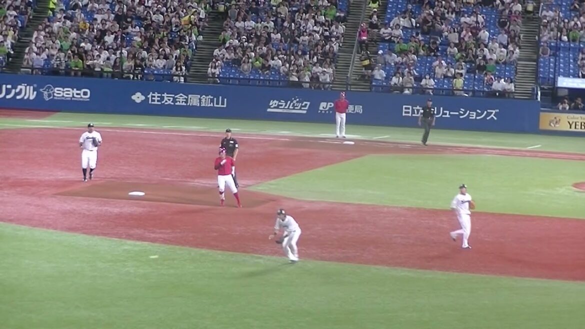 小園海斗がフェンス直撃のツーベース＜ヤクルトスワローズ対 広島カープ2023年9月14日＞