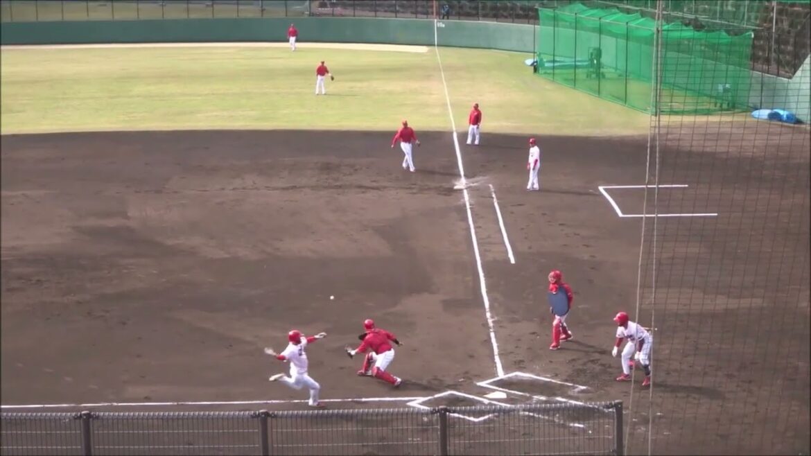 アドゥワ誠 vs 林晃汰（2打席）、持丸泰輝のセカンドスロー　～広島東洋カープ秋季キャンプ2023 紅白戦～