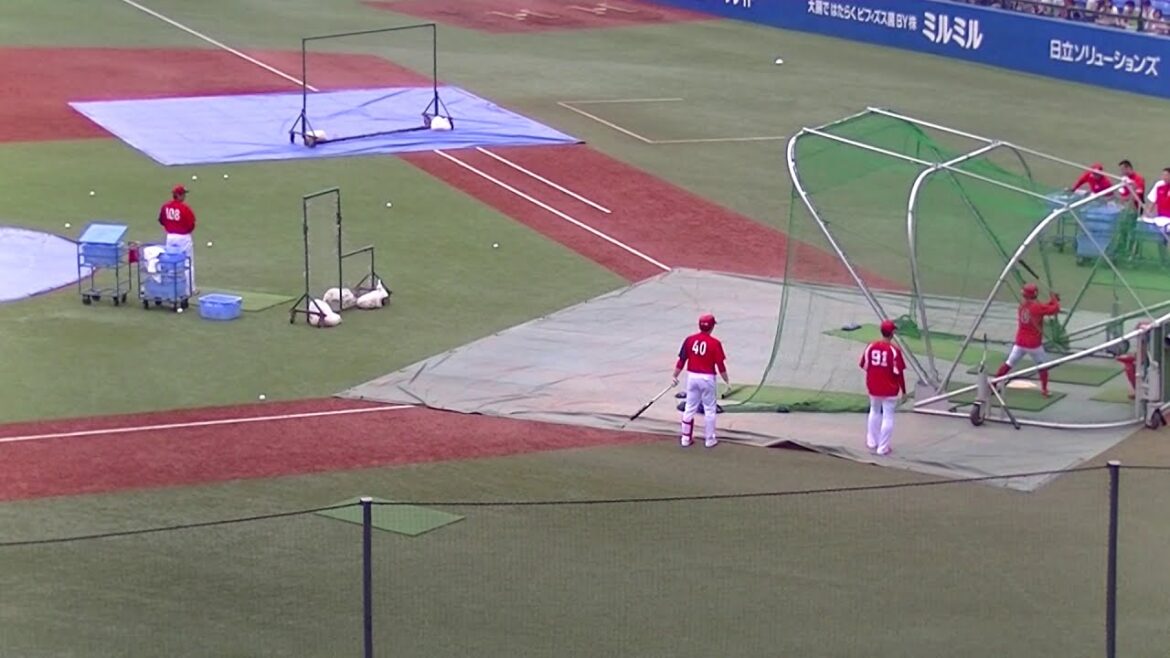 上本崇司と磯村嘉孝の打撃練習20190528