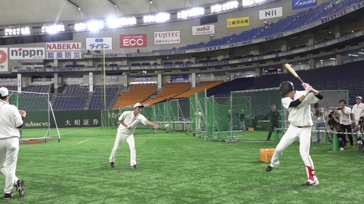 坂本勇人選手が左打ちに挑戦‼️