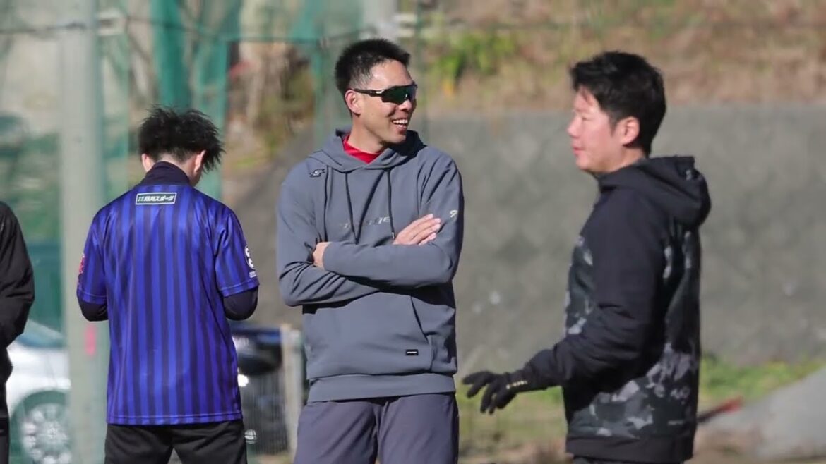 広島カープ 秋山翔吾 下田市自主トレ　ウォームアップその②　2024.1.7