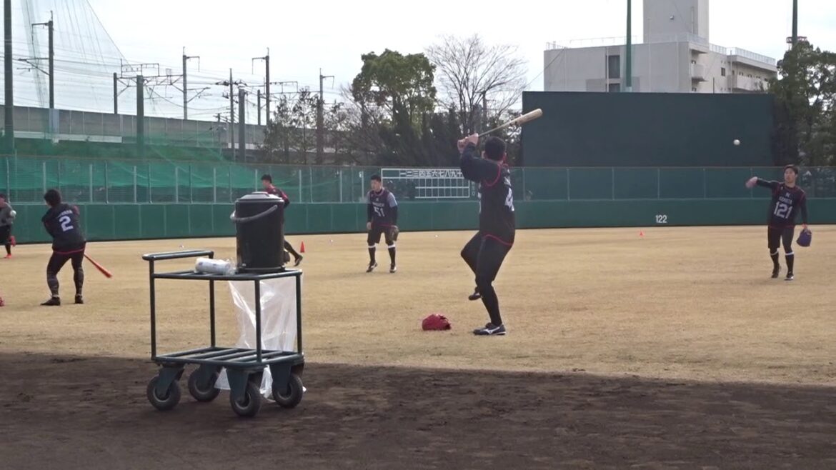 19.1.11　ペッパー藤原古谷中村ら　千葉ロッテ新人合同自主トレ