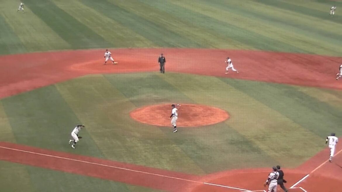 国際武道大学　勝俣翔貴くん（東海大菅生・１年）背番号７　 初回バント処理 2016.10.31　横浜スタジアム