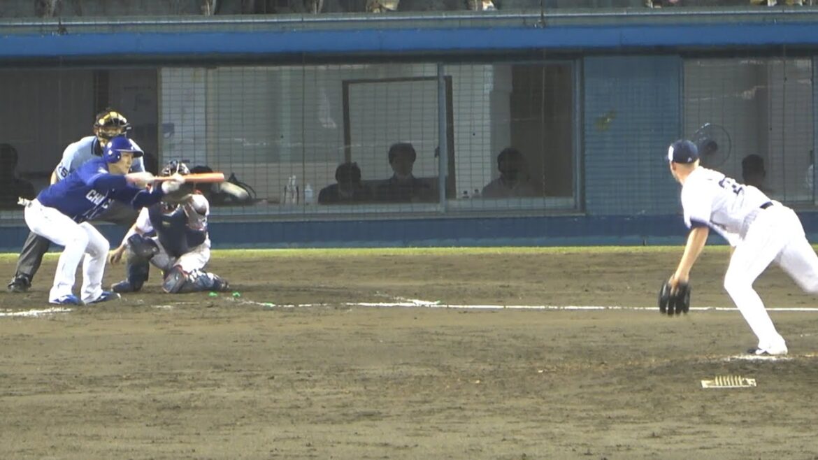 緊迫する場面でいとも簡単に初球で最高のバントを決めた渡辺勝 (2021/08/25)