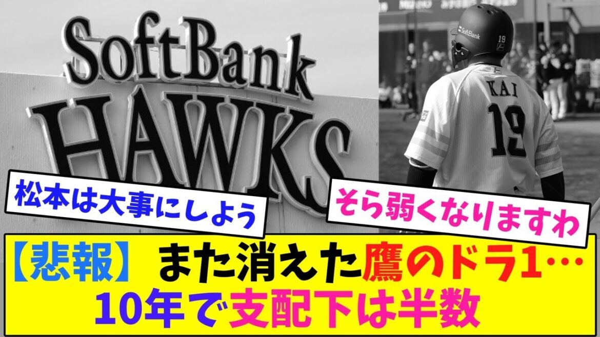 【悲報】また消えた鷹のドラ1…10年で支配下は半数【なんJ反応】