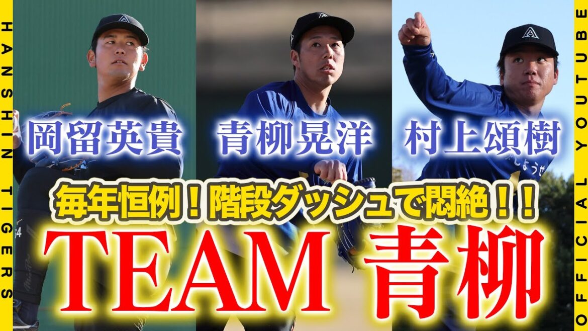 【自主トレ⑦】#青柳晃洋 投手率いる『チーム青柳』が２年連続の沼津自主トレ！地獄の階段ダッシュ参加でヘロヘロに… 2年連続で参加の #村上頌樹 投手 #岡留英貴 投手！3選手に広報カメラが迫りました！