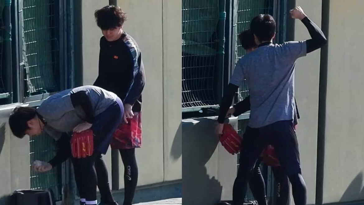 【お茶目】お尻を触られ激怒したふりをする才木浩人【自主トレ】2024.1.14