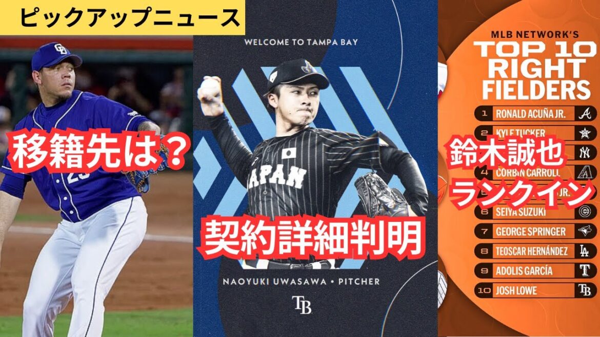 【MLBニュース】ジャリエルの移籍先最有力は？上沢直之の契約詳細が判明！譲渡金はたったの...
