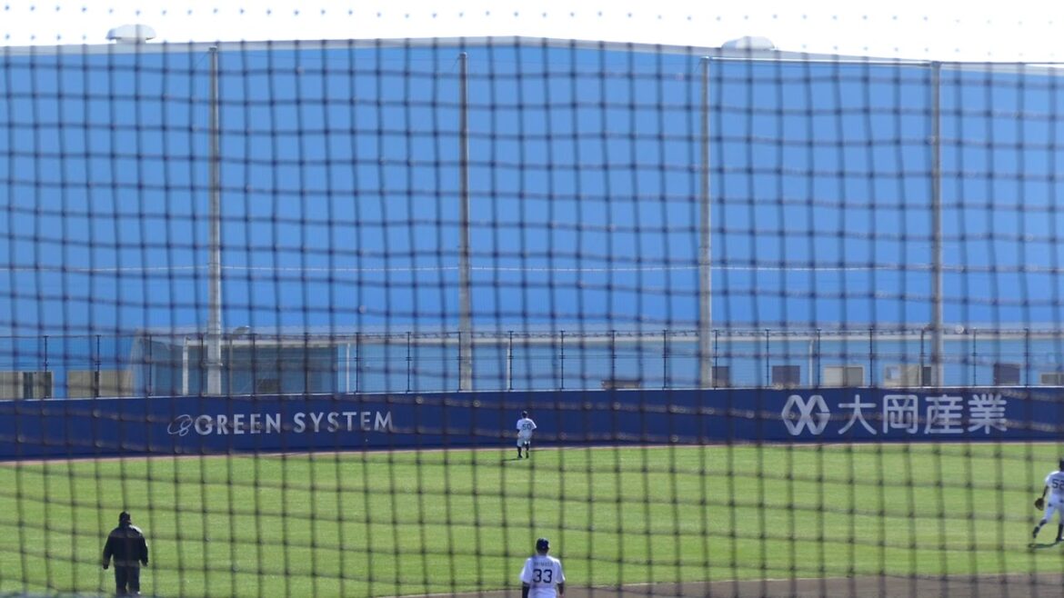 磯村嘉孝 レフトオーバーのヒット 広島カープ 二軍 20180310