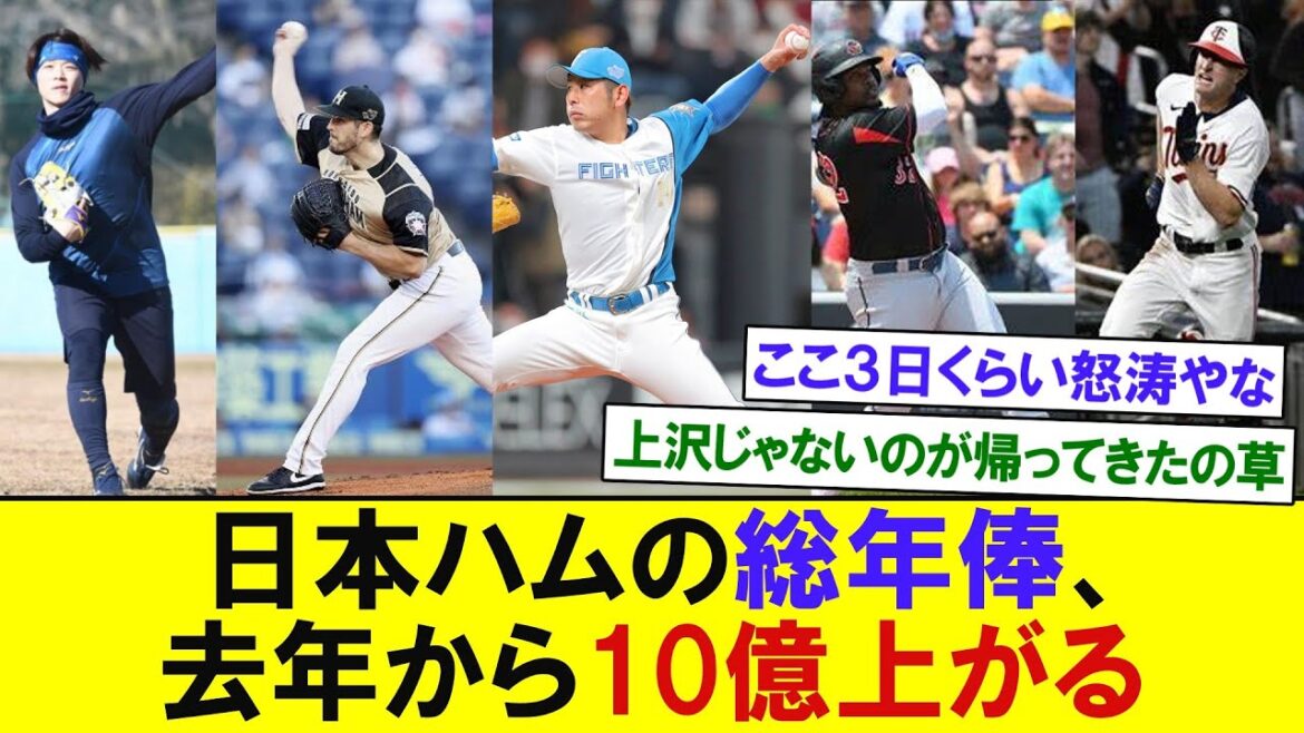日本ハムの総年俸、去年から10億上がる　【プロ野球反応】