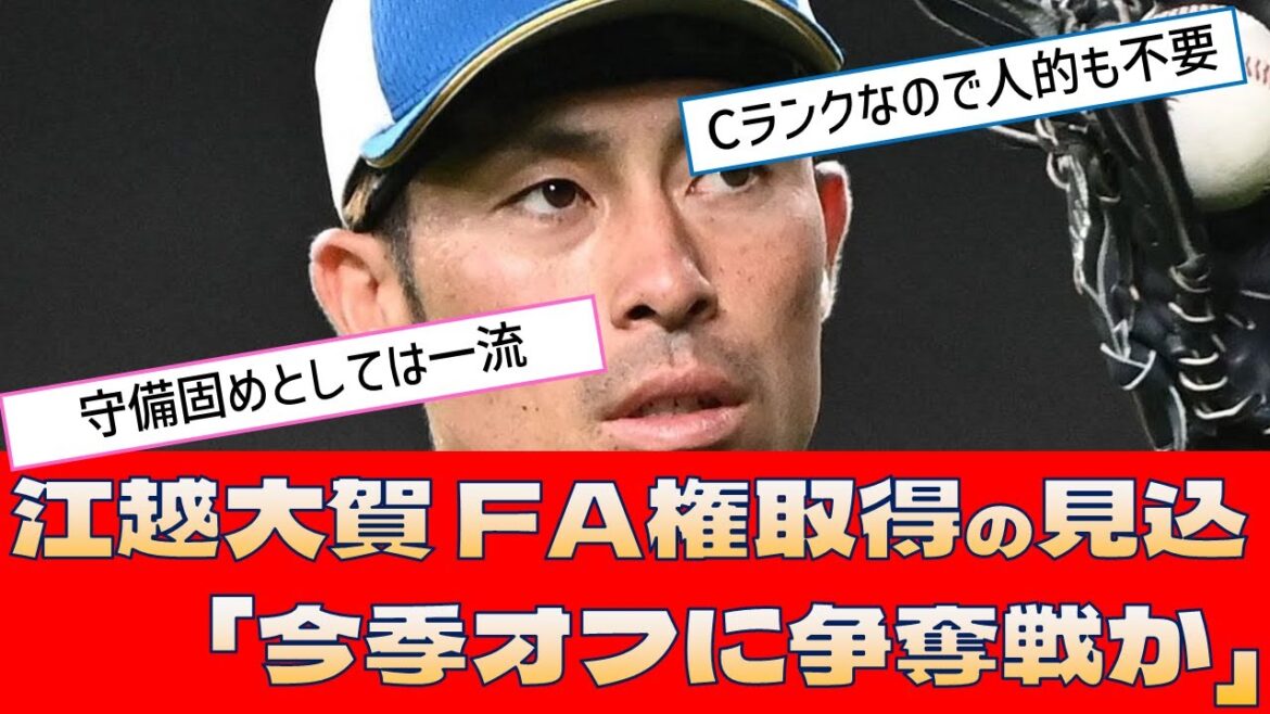 【日本ハム 江越大賀】FA権取得の見込「今季オフに争奪戦か」【プロ野球 2ch 5ch なんJ】 【日本ハム 江越大賀】FA権取得の見込「今季オフに争奪戦か」【プロ野球 2ch 5ch なんJ】