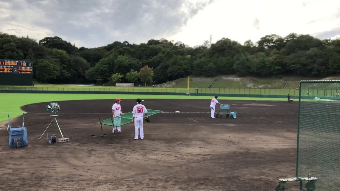 広島東洋カープ 練習後の後片付け