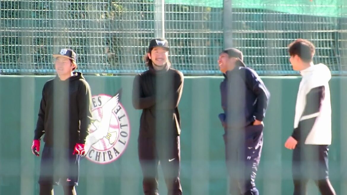 種市篤暉-石川らへ新年の挨拶とキャッチボール　2020年1月千葉ロッテ自主トレ（ロッテ浦和）