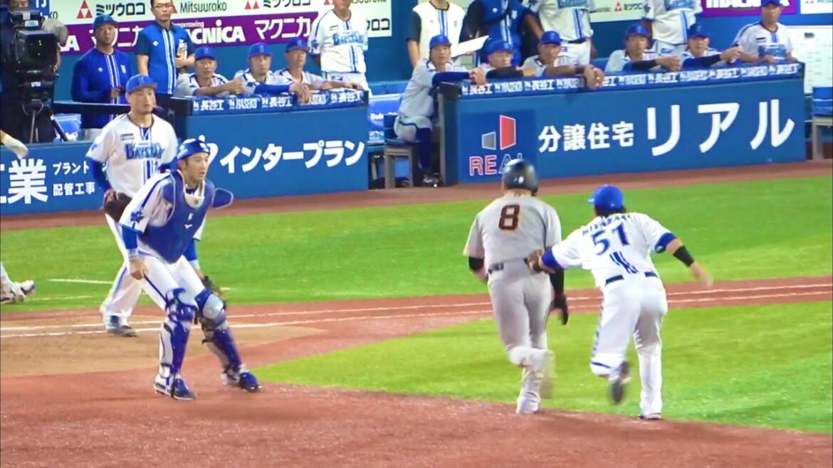 逃げる丸に追いついた宮﨑敏郎！ 挟殺でダブルプレー！ 横浜DeNAベイスターズ 2023/9/2