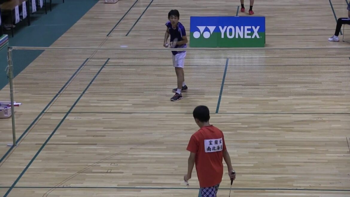 【バドミントン】平成30年度北海道バドミントン選手権　少年男子シングルス3回戦　毛利隼人（室蘭栄）　Ｘ　太田　竣（旭川実業）