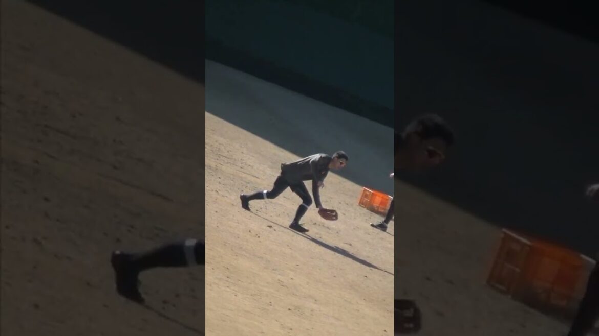 ジャイアンツ新戦力 舟越秀虎 外野でノック②（ジャイアンツ球場2024年1月29日）