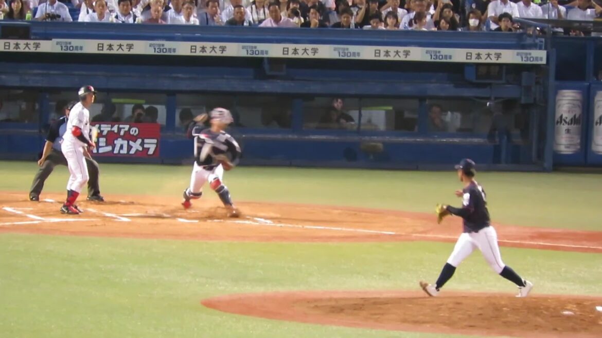 【巨人ドラフト5位】星稜 山瀬慎之助　大学生の盗塁を阻止する【強肩】