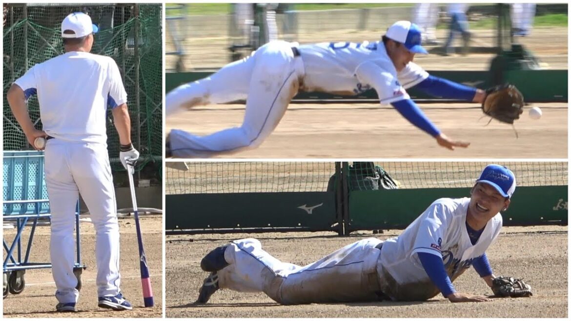 石川昂弥4連続横っ飛びもわずかに届かず。井上監督の絶妙すぎるノック（2024年2月2日）