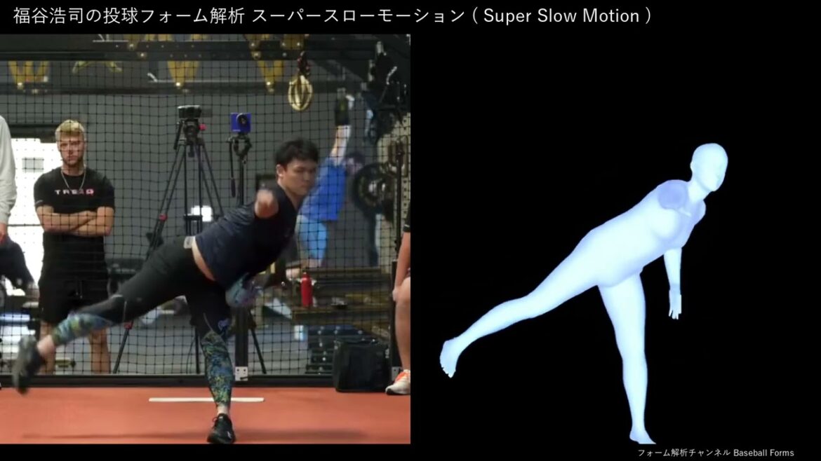 福谷浩司の投球フォーム解析 スローモーション 中日ドラゴンズ 米国のトレーニング施設でフォーム調整 【正面から】