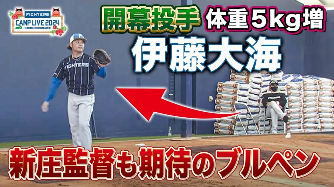 【伊藤大海】新庄監督が見守る中 開幕投手がブルペン投球<2/2ファイターズ春季キャンプ2024> 【伊藤大海】新庄監督が見守る中 開幕投手がブルペン投球<2/2ファイターズ春季キャンプ2024>
