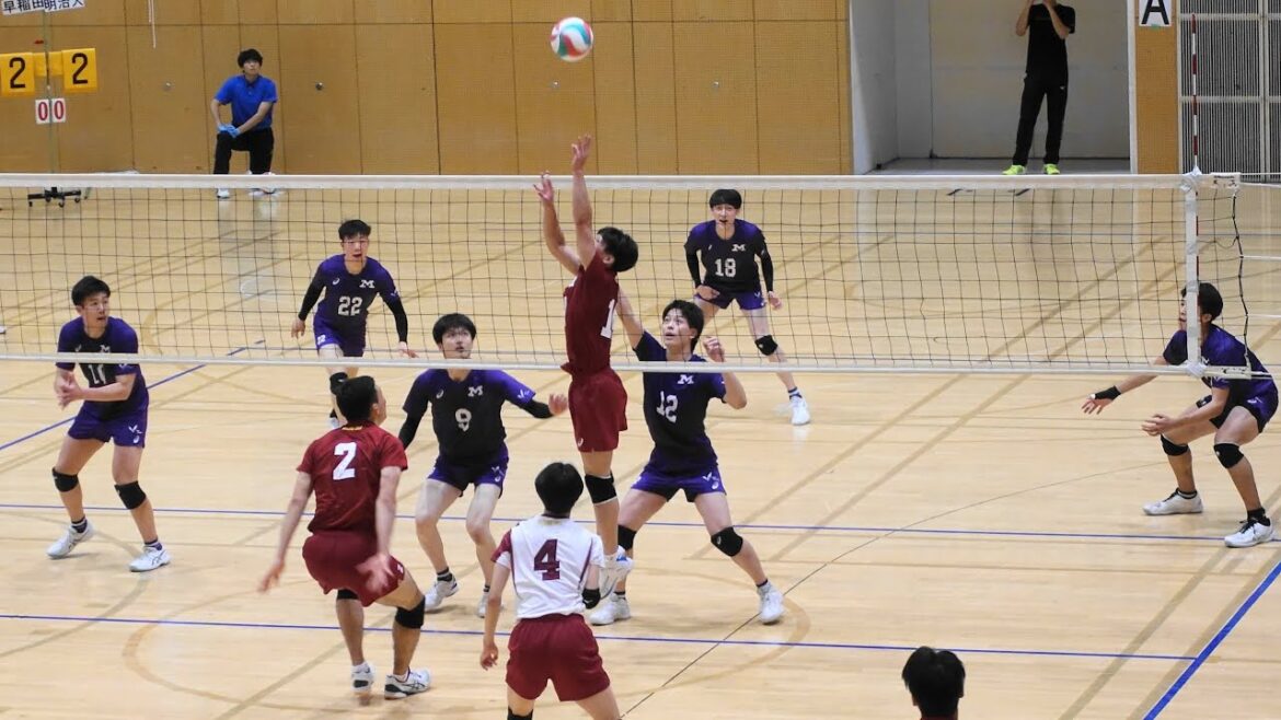 #水町泰杜 #前田凌吾 早稲田大学vs明治大学 第2セット 東日本インカレ2023 男子バレーボール 準決勝 金田晃太朗 #ハイキュー