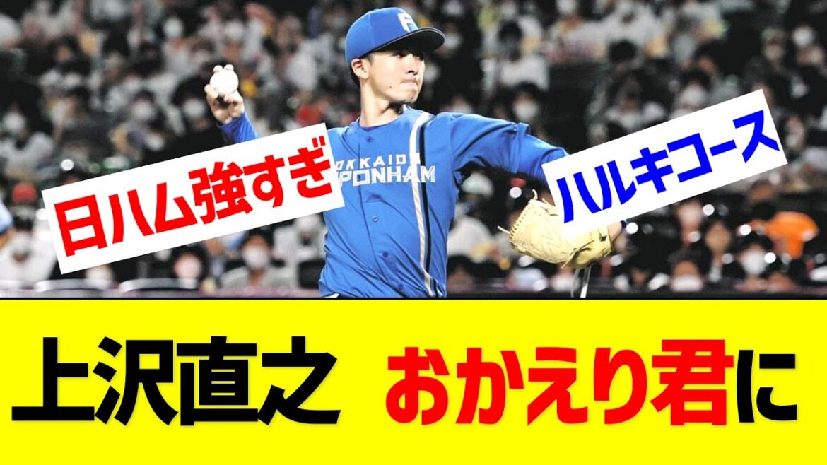 【悲報】日ハム・上沢直之 おかえり君に【なんJ なんG反応】