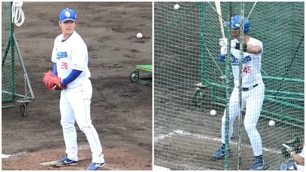 読谷キャンプ3日目フリー打撃。森博人vs龍空、逆方向への打球多め（2024年2月3日）