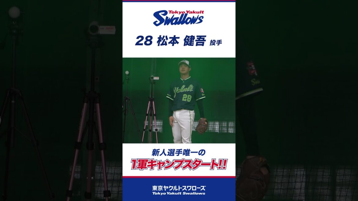 松本健吾投手 新人唯一の1軍キャンプスタート！  #swallows #プロ野球 #東京ヤクルトスワローズ #shorts #松本健吾