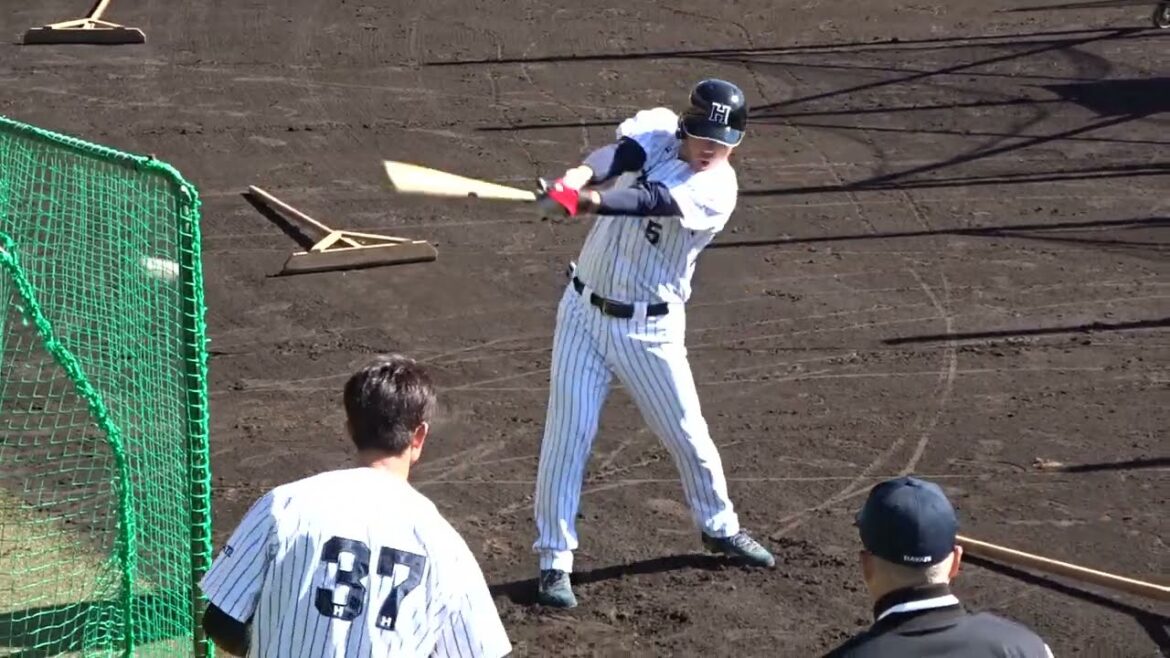 2024年1月 くふうハヤテ 春季キャンプ 倉本 寿彦 選手 トスバッティング練習