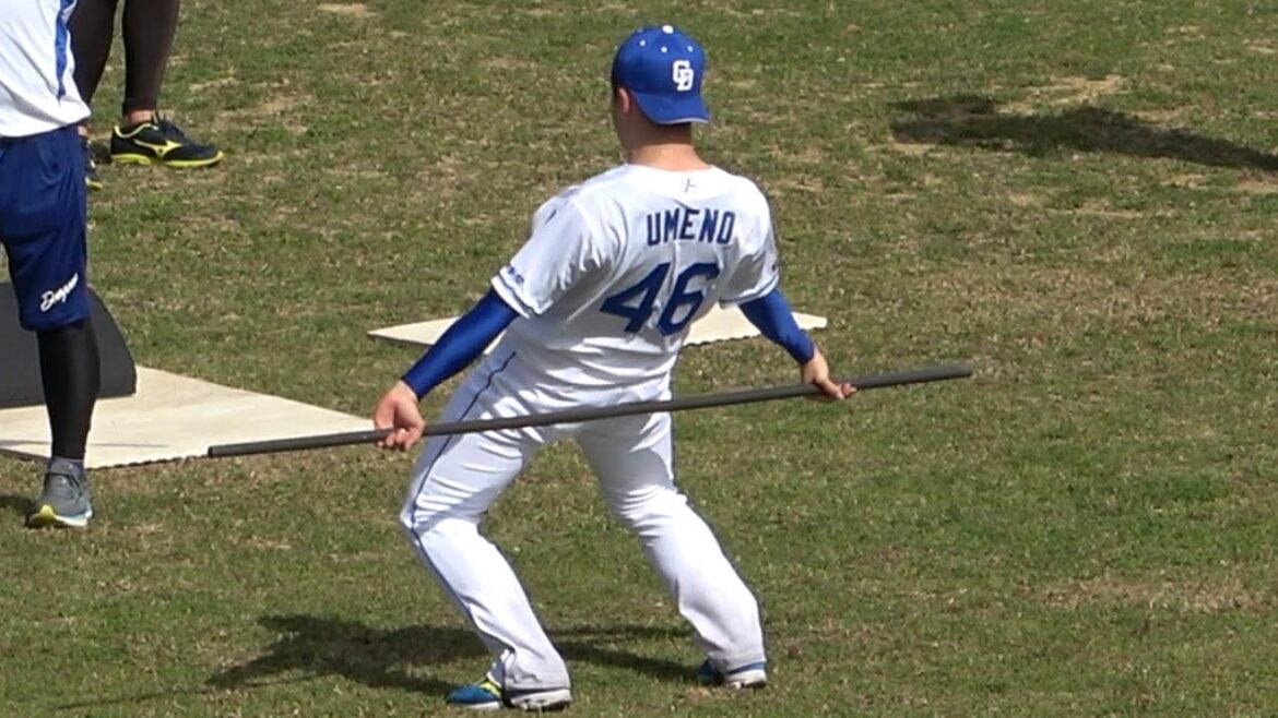 肩の可動域がかなり大きい梅野のストレッチ (2024/02/01)