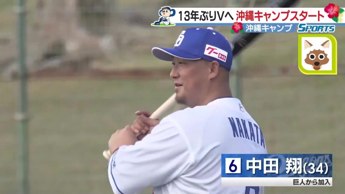 ドラゴンズ、沖縄で春季キャンプスタート 中田翔にファン殺到 ドラゴンズ、沖縄で春季キャンプスタート 中田翔にファン殺到